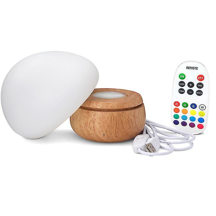 Led Color Changing Mushroom Soft Baby Night Light With Smart Motion Touch Sensor  Wooden Tabie Lamp