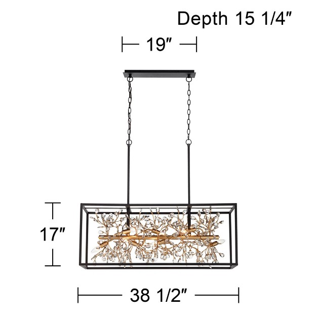 Wide Modern Clear Crystal 8 light Fixture For Dining Room Kitchen Island Home