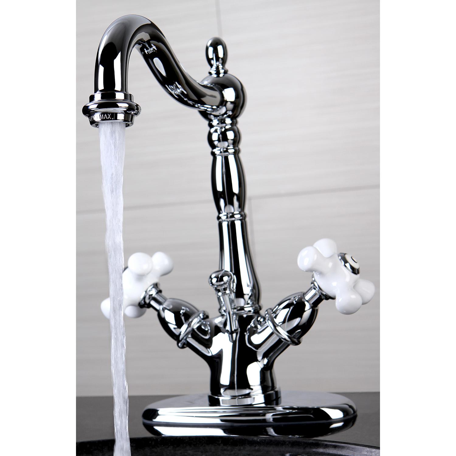 Kingston Brass KS1431PX Heritage 4-Inch Centerset Lavatory Faucet， Polished Chrome