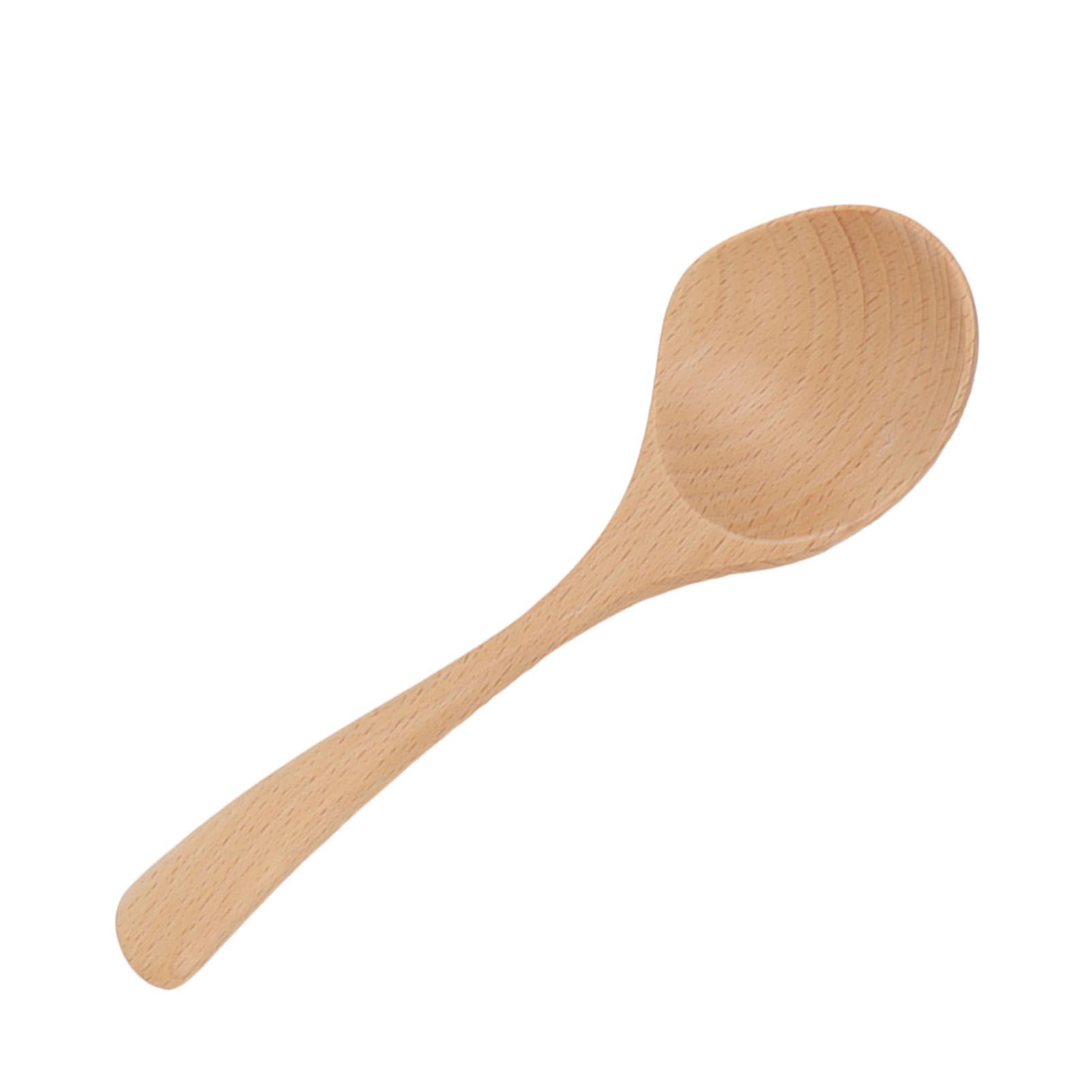 Wooden Soup Spoon Fine Polishing Handcrafted High Temperature Resistant Long Handle Wooden Spoons for Restaurant