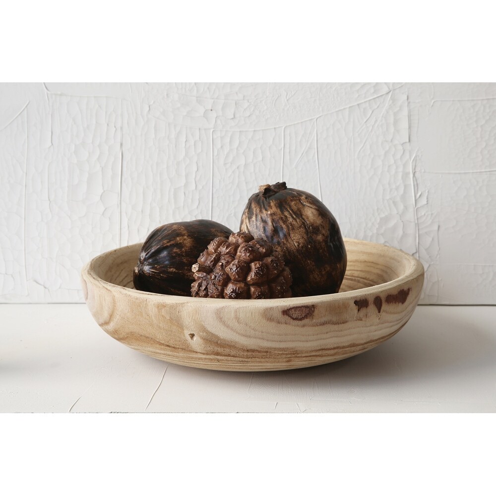 Decorative Paulownia Wood Bowl   19.0\