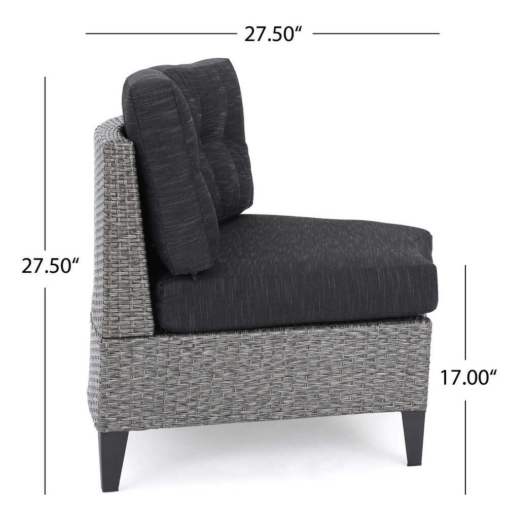 Baltaire Outdoor Round 8 Seater Wicker Sectional Set with Fire Pit and Tank Holder by Christopher Knight Home