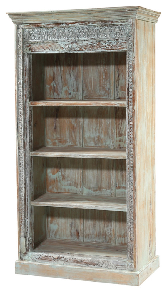 Rustic Distressed Solid Wood Antique 4 Tier Bookcase   French Country   Bookcases   by Sierra Living Concepts Inc  Houzz