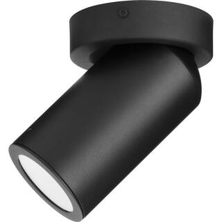 Progress Lighting 3 in. Black Surface Mount Outdoor Wall Mount Integrated LED Cylinder Sconce P550139-031-30