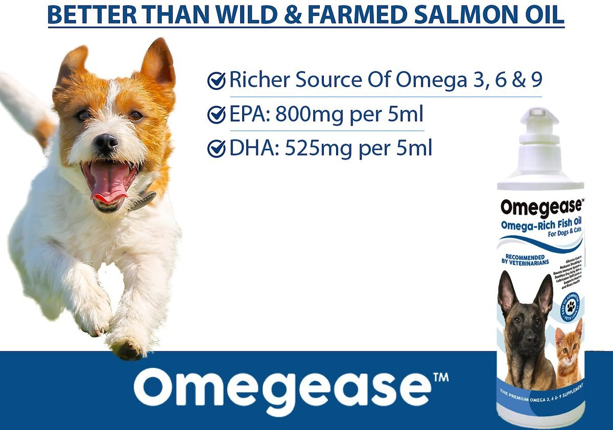 Finest for Pets Omegease Omega-Rich Fish Oil Dog and Cat Supplement