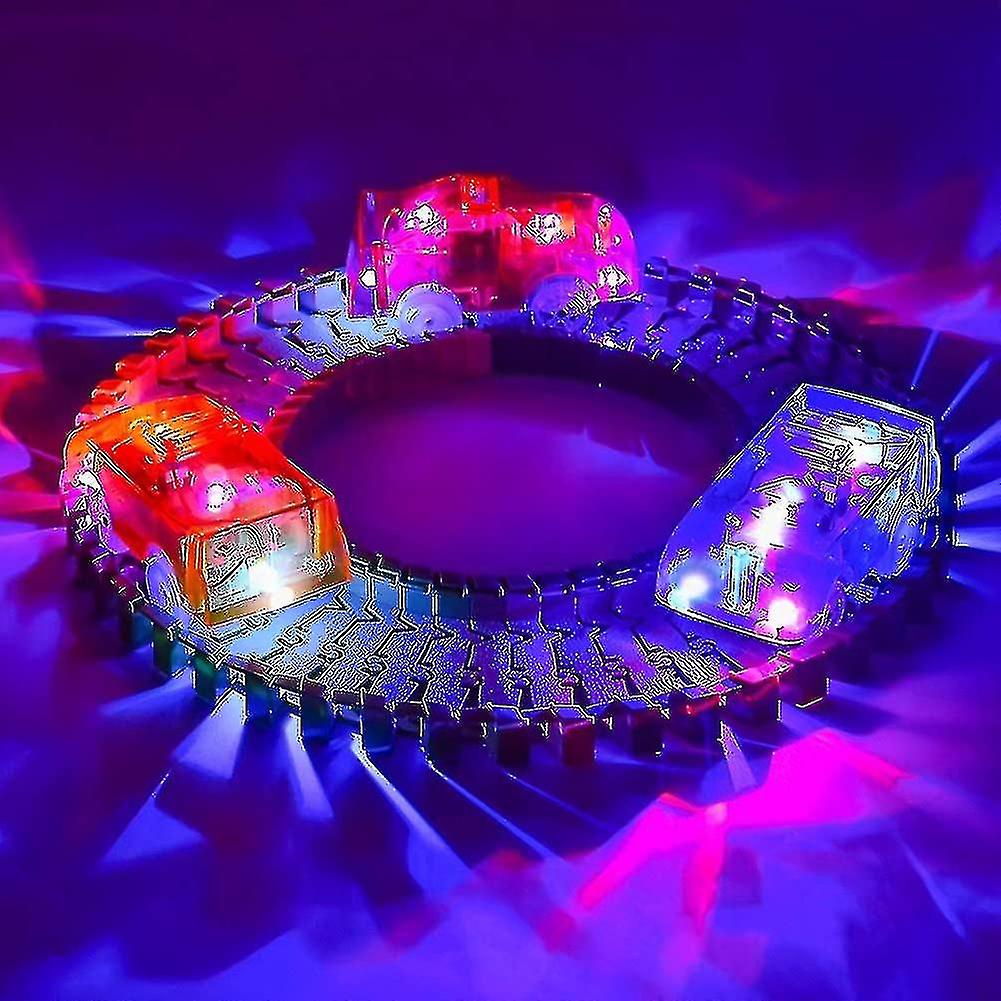 4 Pack Replacement Track Cars Light Up Toy Racing Cars With 5 Led Flashing