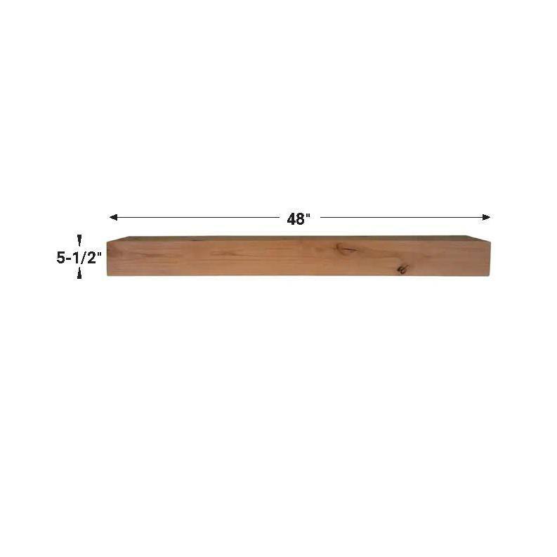 EVERMARK Expressions 4 ft. Farmhouse Alder Stain Grade Wood Shelf Mantel FMHSA-48MTL