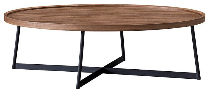 Ulberto Coffee Table With Walnut Top and Black Metal Base   Industrial   Coffee Tables   by V.S.D Furniture  Houzz