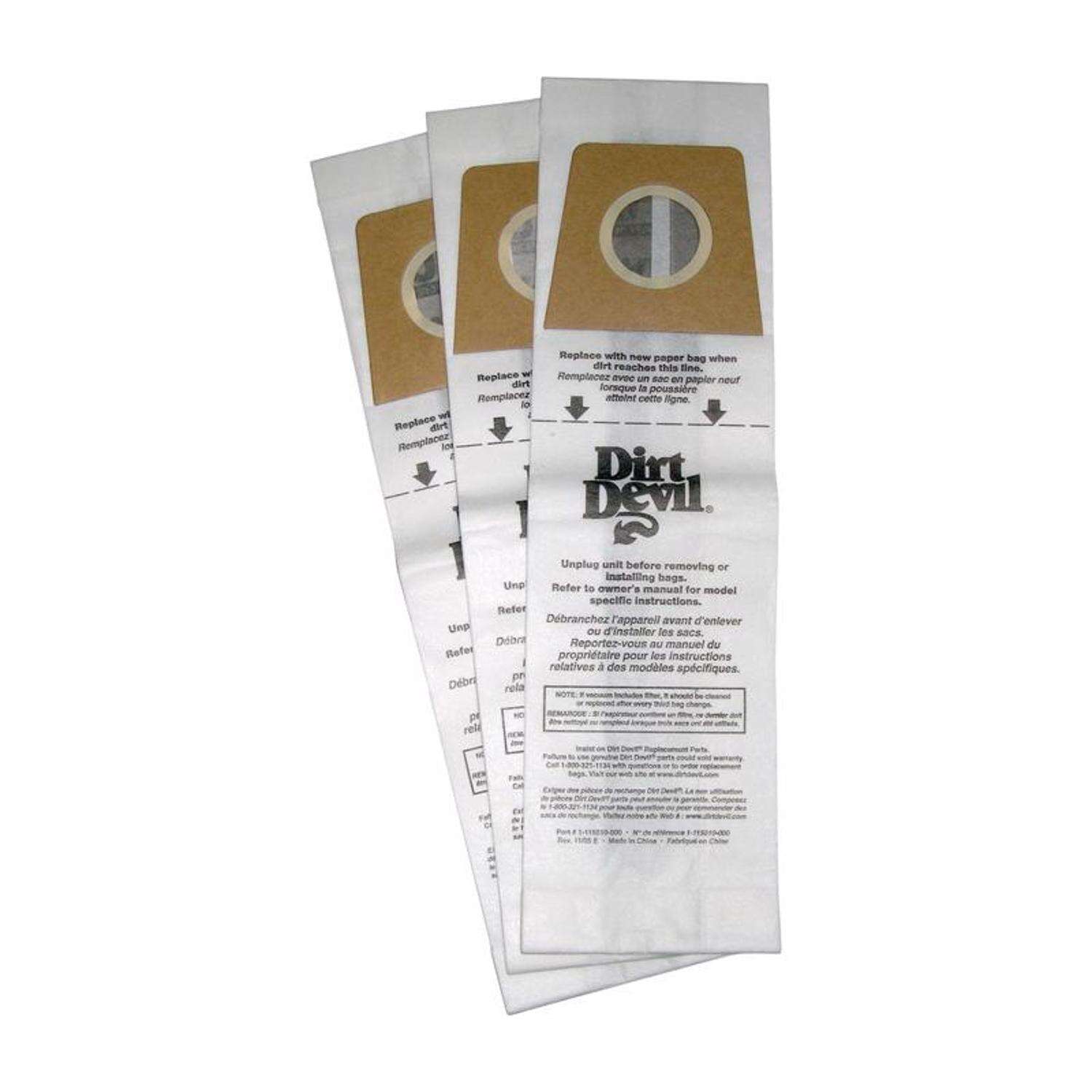 Dirt Devil Vacuum Bag For Bag 3 pk