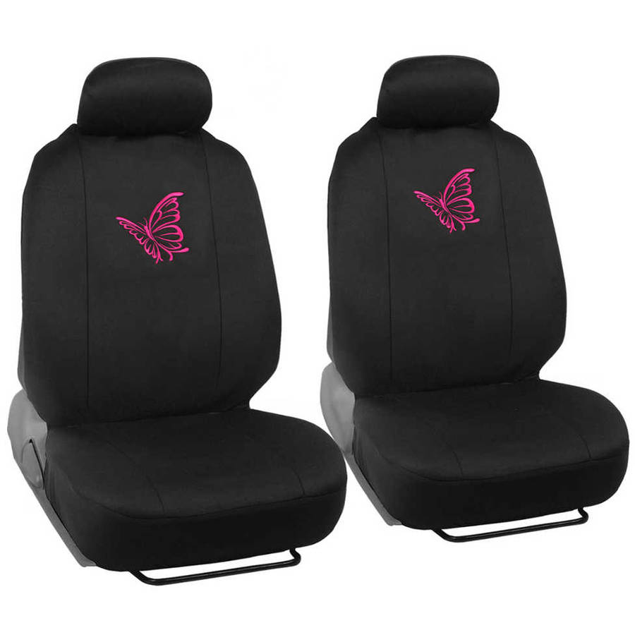 BDK Pink Butterfly Design Car Seat Covers， Full Set， 9 Piece