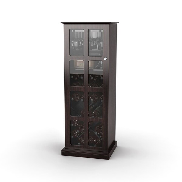 Windowpane 24-Bottle Wine Cabinet， Espresso