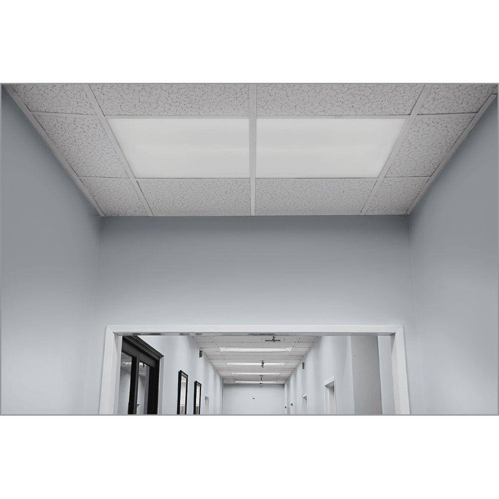 Commercial Electric 2 ft. x 2 ft. 48-Watt White Integrated Edge-Lit Flat Panel T-Bar Grid Flush Mount LED Troffer with Color Changing CCT FP2X24WYWHHD