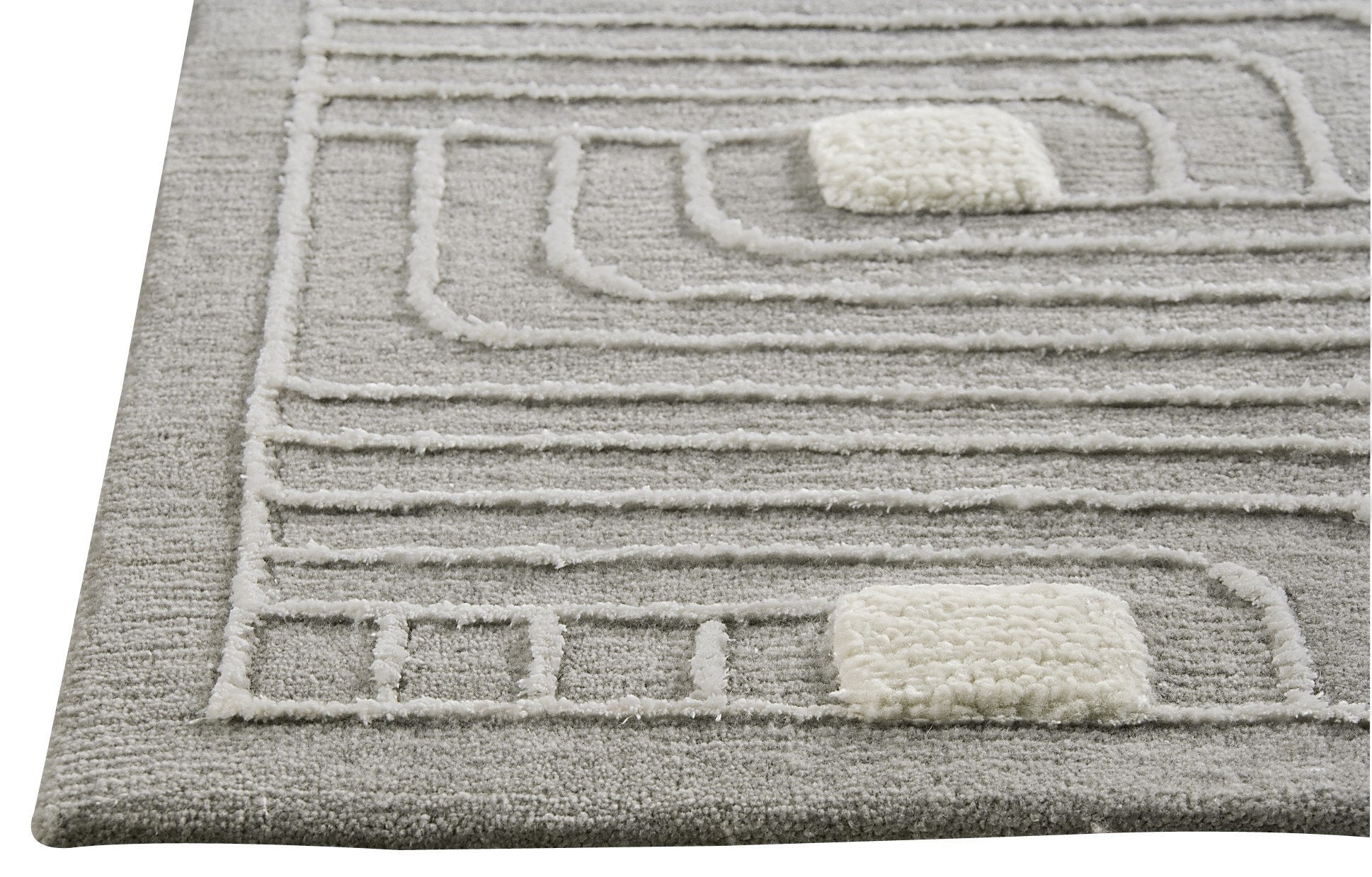 Verona Collection Hand Woven Wool and Viscose Area Rug in Grey