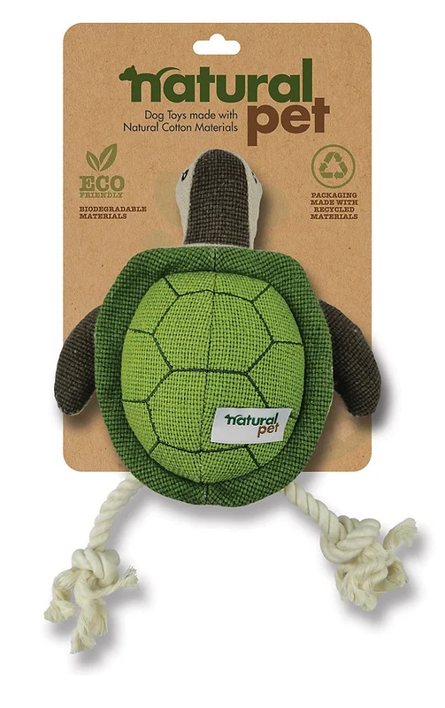 Natural Pet Small/Med canvas Hemp Assorted Dog Toy - Turtle/Frog/Goose