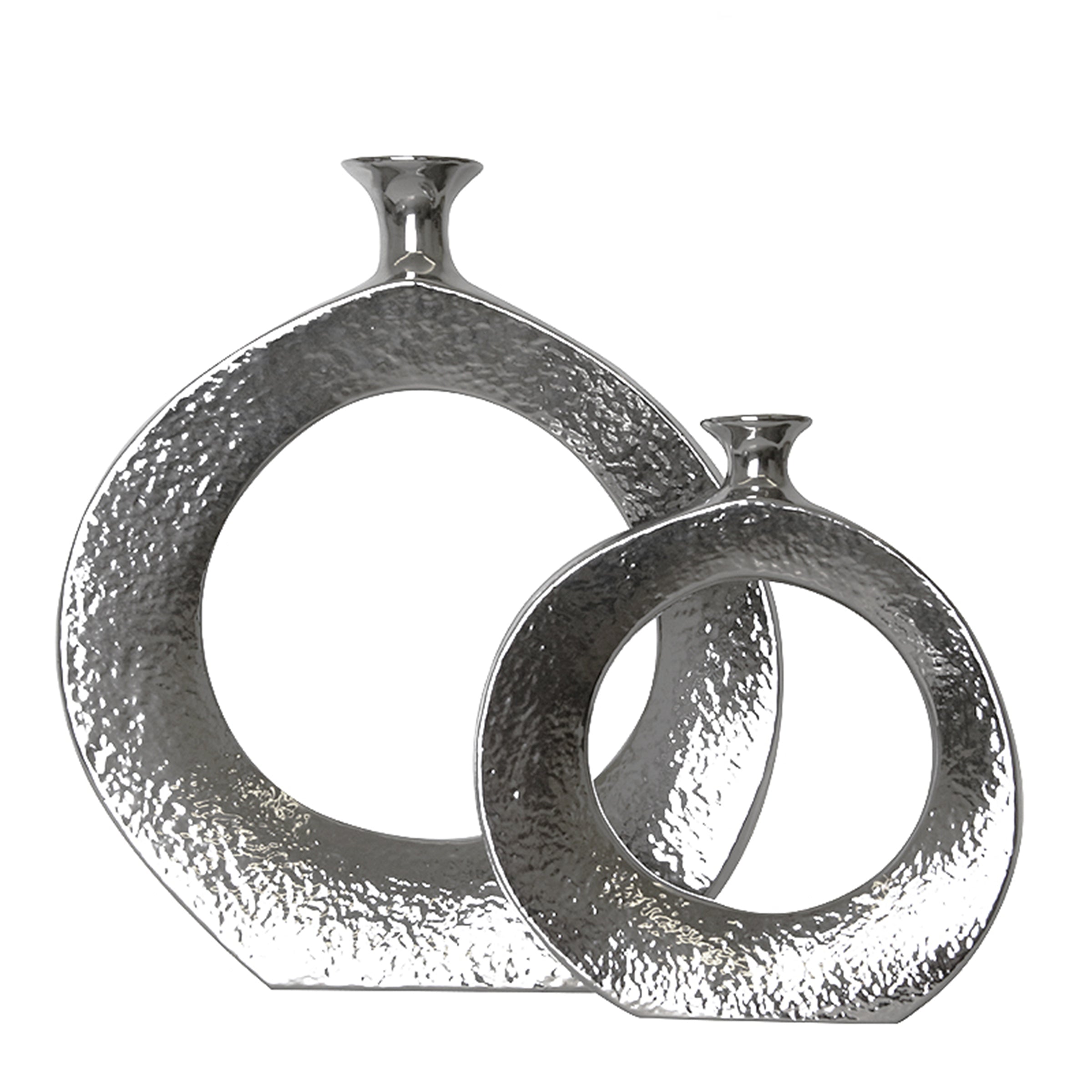 Pre Order 25 Days Delivery Silver Circle Vase-B Fa-D1960B