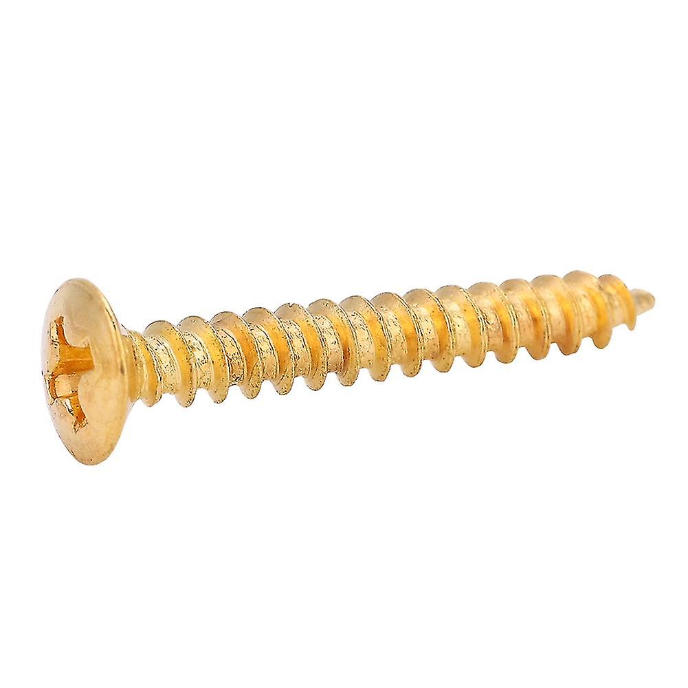 50Pcs Guitar Strap Buckle Screws Pickup Frame Surround Bridge Screw M3*22 (Golden)