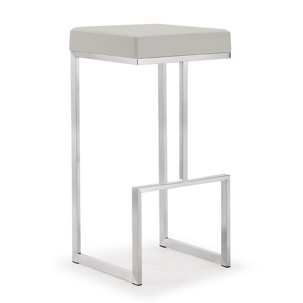 Ferrara Set of 2 Light Grey Steel Bar Stools