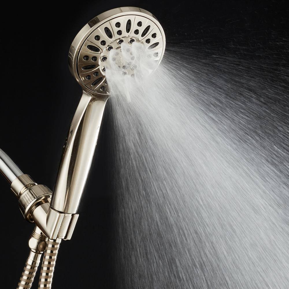 AquaDance 6-Spray 4 in. Single Wall Mount Body spray Handheld Shower Head in Brushed Nickel 9716