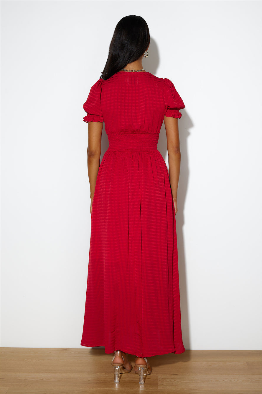 Downtown Brunch Maxi Dress Red