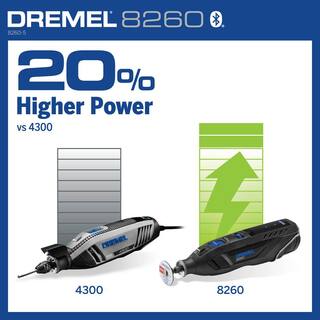 Dremel 8260 12VLi-Ion Variable Speed Cordless Smart Rotary Tool with Brushless Motor5 accessories3Ah BatteryChargerTool Bag 8260-5