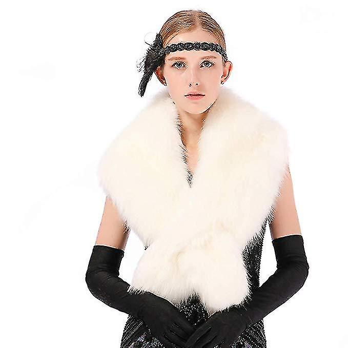 Winter Faux Fur Collar Scarf Super Soft Snood Pretty Shawl Wrap Cover Up