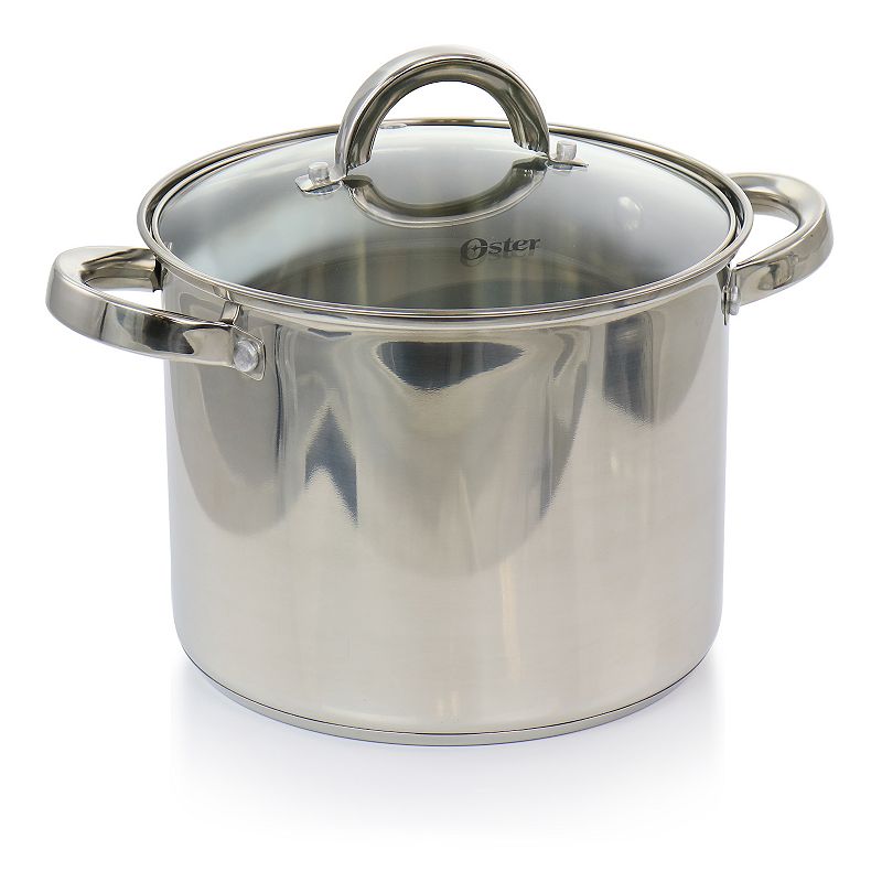 Oster Cocina Sangerfield 5 Quart Stainless Steel Pasta Pot with Steamer Insert and Basket