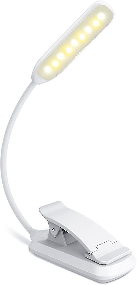 9 Led Reading Light， Rechargeable Reading Light Lamp In 3 Brightness Modes (cool White/warm Yellow)white