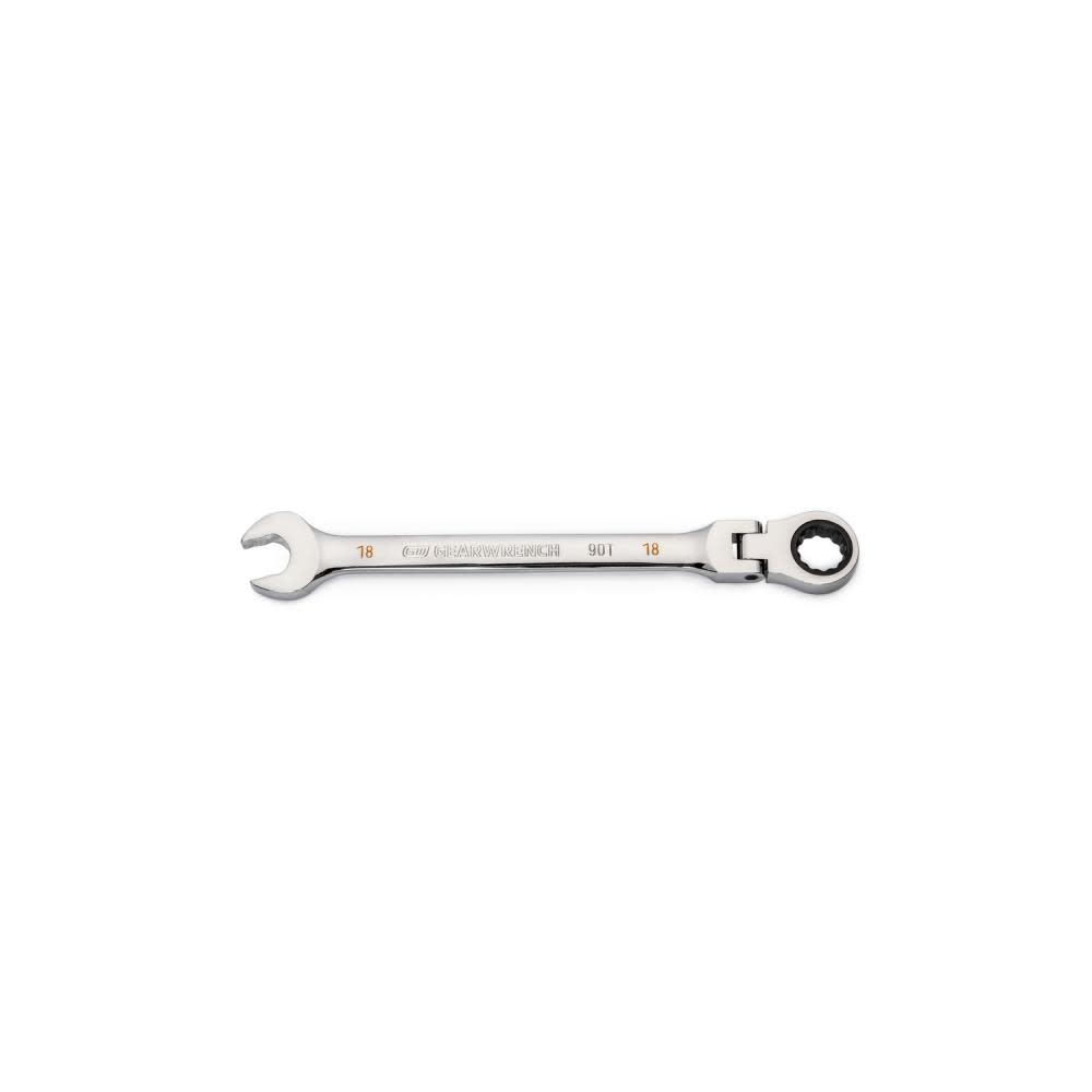 18mm 90T 12 Point Flex Head Ratcheting Combination Wrench