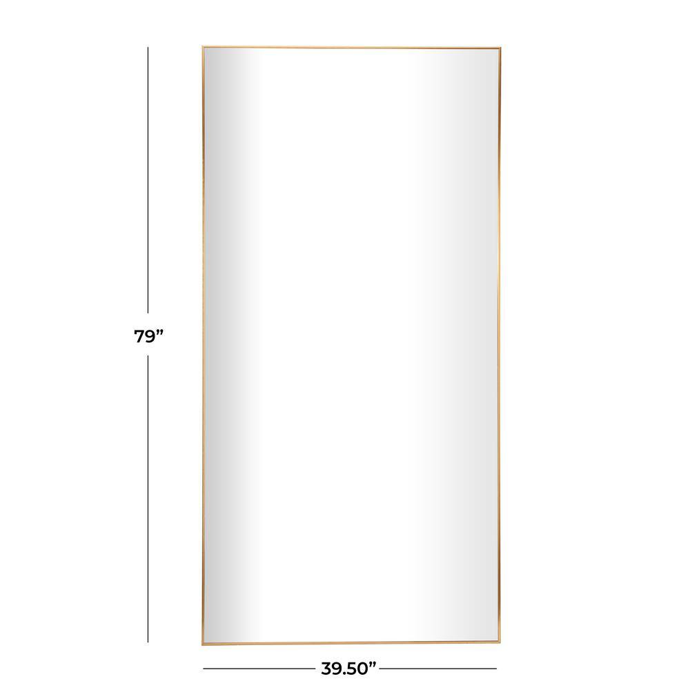 CosmoLiving by Cosmopolitan 79 in. x 40 in. Rectangle Framed Gold Wall Mirror with Thin Frame 042460