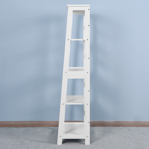 Basics Modern 5 Tier Ladder Wooden shelf Organizer...