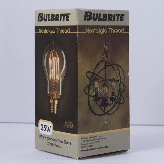 Bulbrite Incandescent A15 Candelabra Screw (E12) 2...