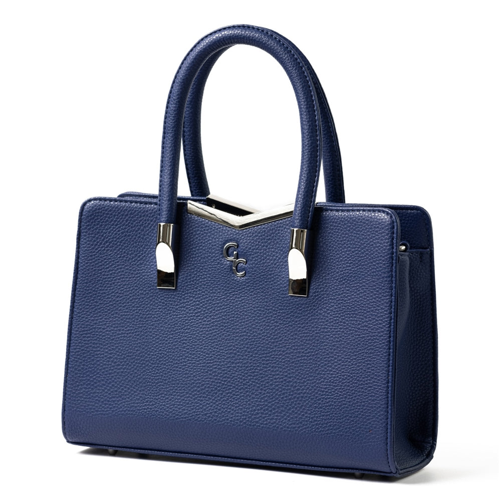 Galway Crystal Fashion Top Handle Handbag - Navy