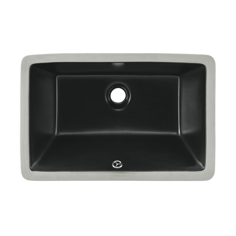 Swiss Madison Voltaire 21 in. Rectangle Undermount Bathroom Sink in Matte Black SM-UM625MB