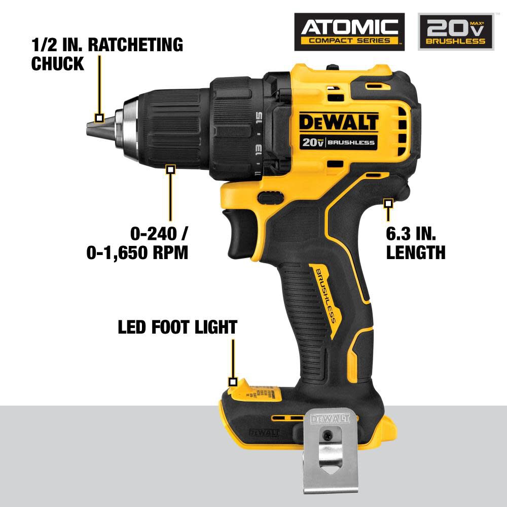 DW ATOMIC 20V MAX 4 Tool Combo Kit Brushless Cordless DCK489D2 from DW