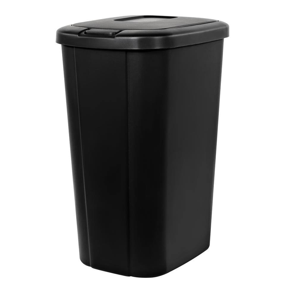 Hefty 13.3 Gal. Touch Lid Trash Can Black (2-Pack) HFTCOM-2166075-2