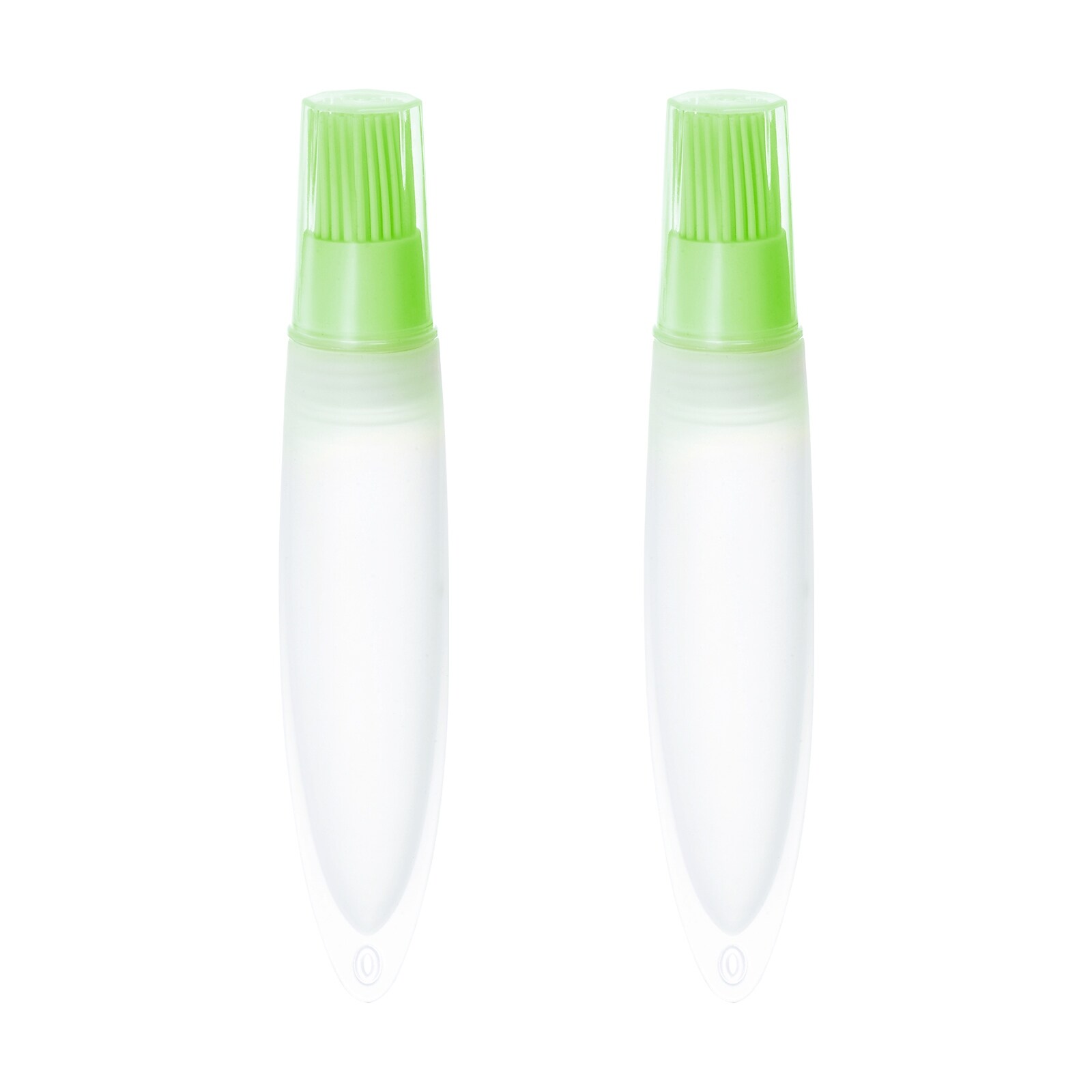 2pcs Silicone Oil Bottle Brush Tip Tail with Cap for BBQ Cooking Baking， Green