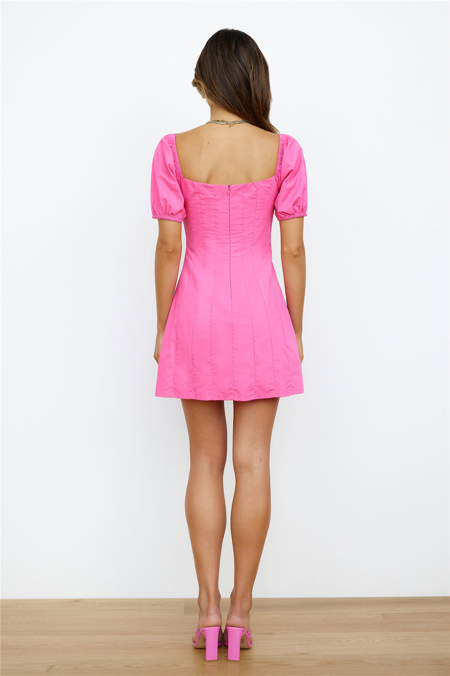 Cutest Milkmaid Mini Dress Pink