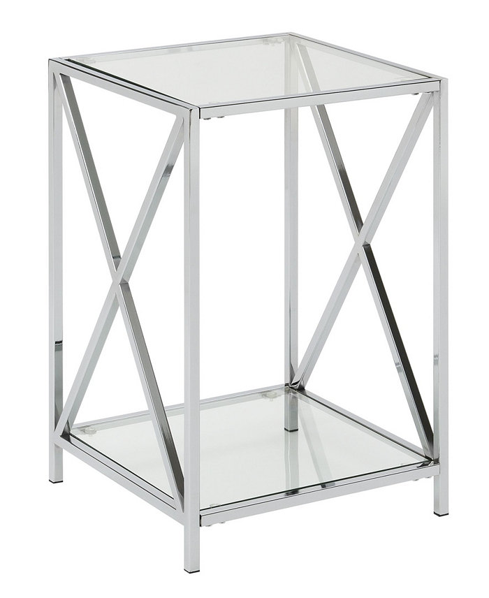 Convenience Concepts Oxford Chrome End Table with Shelf