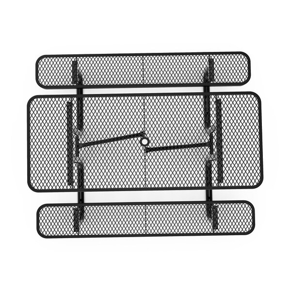 Commercial Grade Expanded Mesh Metal Outdoor Picnic Table with Anchors