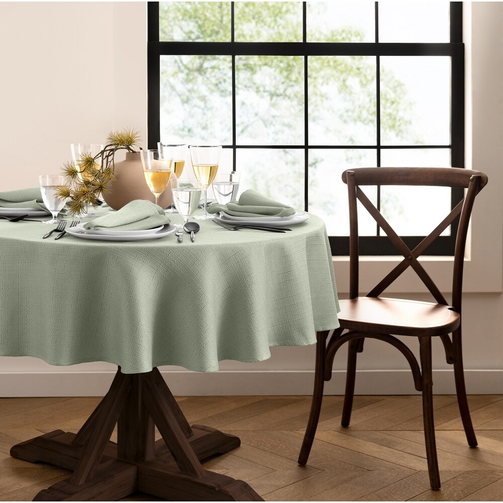 Laurel Solid Texture Water and Stain Resistant Tablecloth