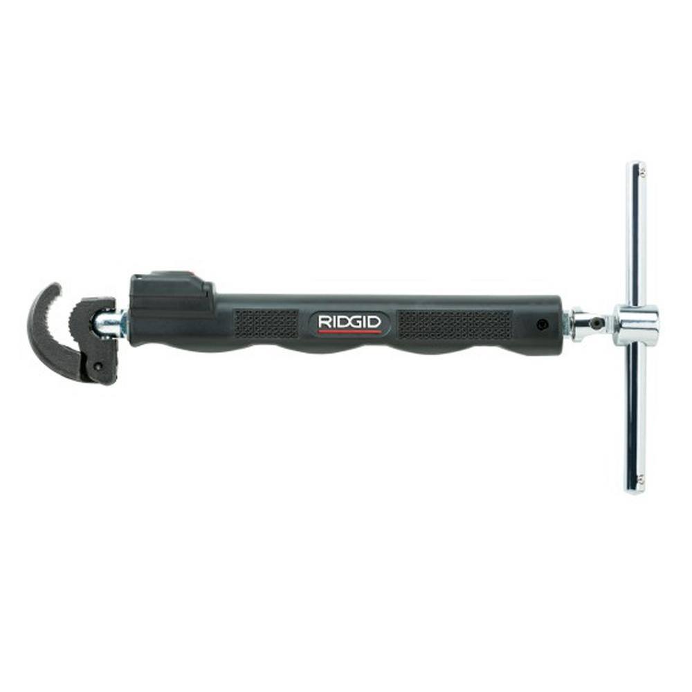 RIDGID 12 in. to 1-14 in. Adjustable 10 in. to 17 in. Telescoping LED Lit Basin Pipe Wrench for Faucet Install and Repair 46753