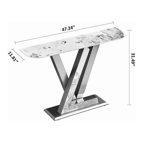 Console Table，Exquisite Shape Design w/ Adjustable Foot Pads