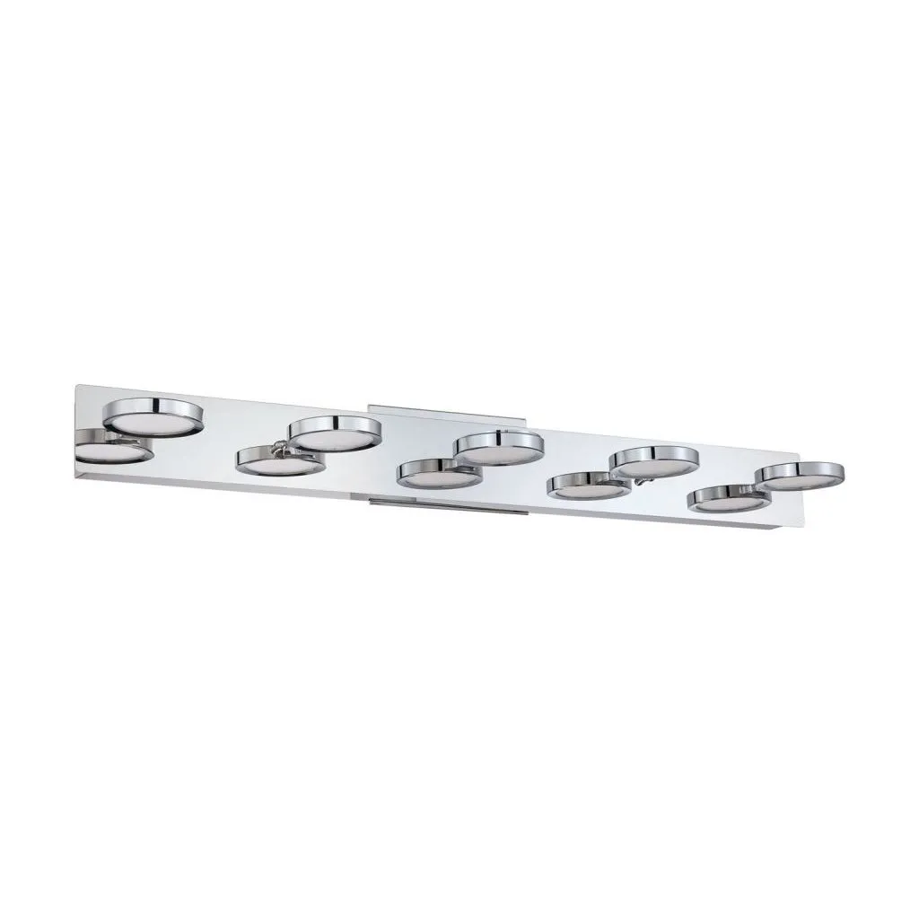 5 Light Chrome Bath Vanity - Silver