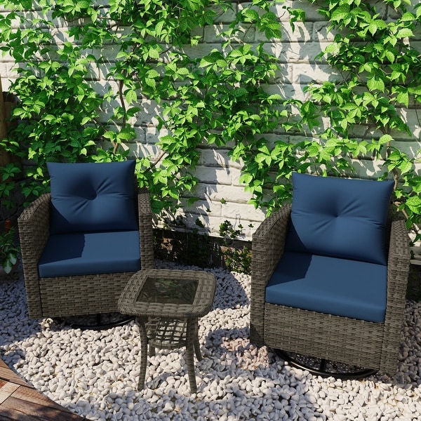 3 Pieces Outdoor Swivel Patio Furniture Set