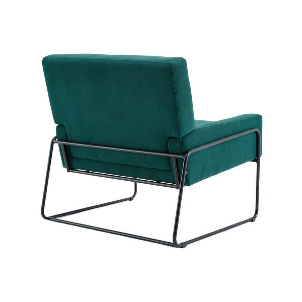 Modern Industrial Slant Armchair with Metal Frame