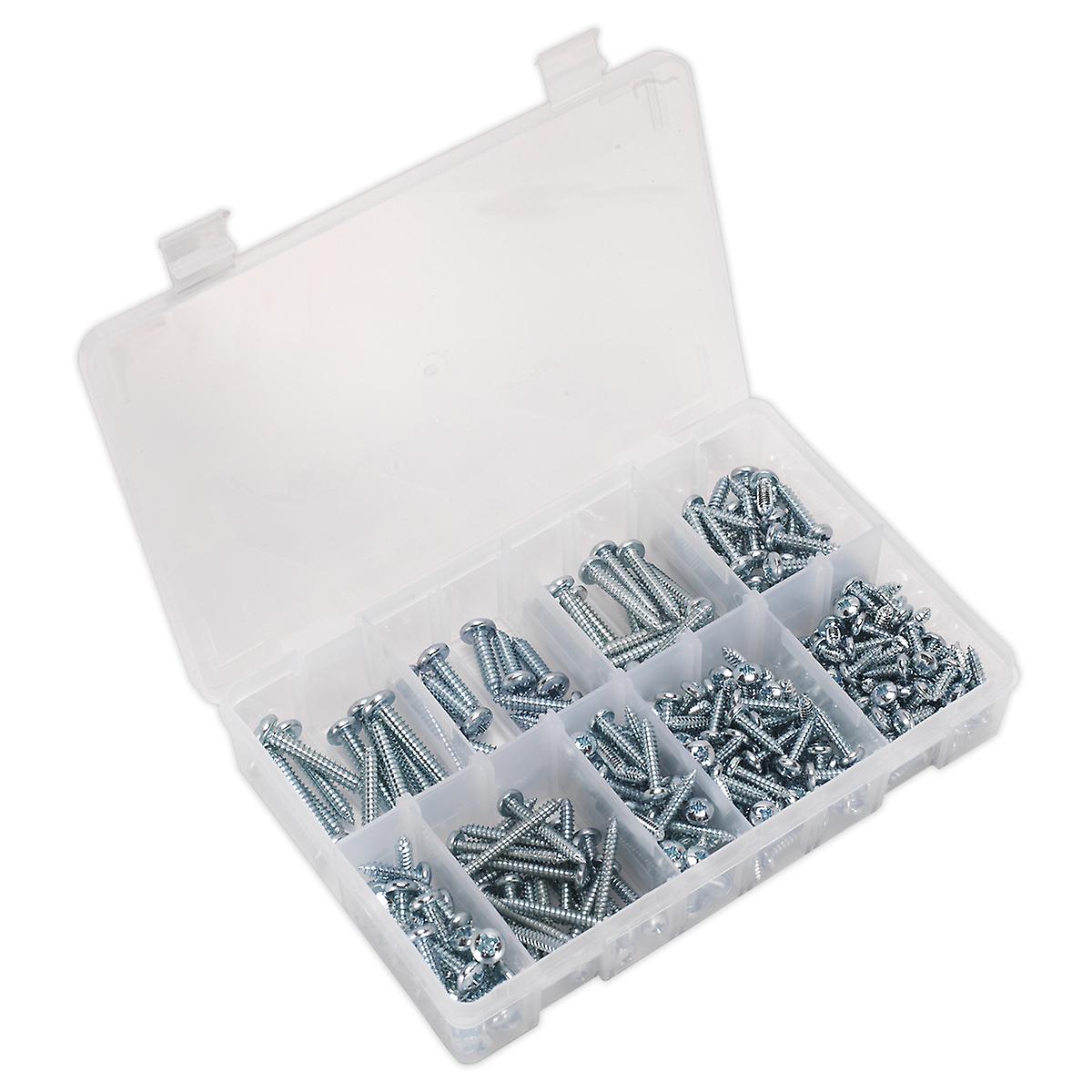 Sealey Ab064Stpp Self Tapping Screw Assortment 305Pc Pan Head Pozi Zinc