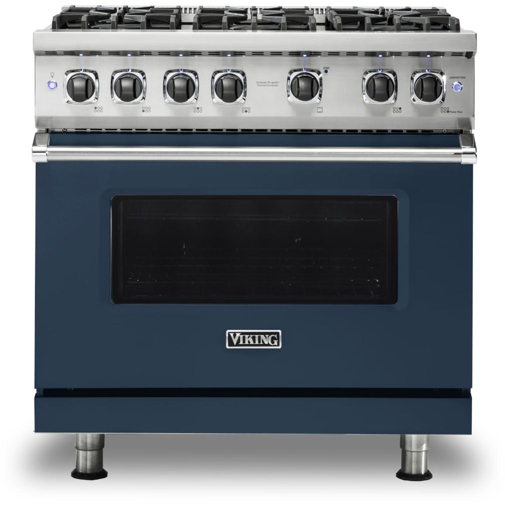 Viking 36-inch Freestanding Gas Range with GourmetGlo VGR536-6BSBLP