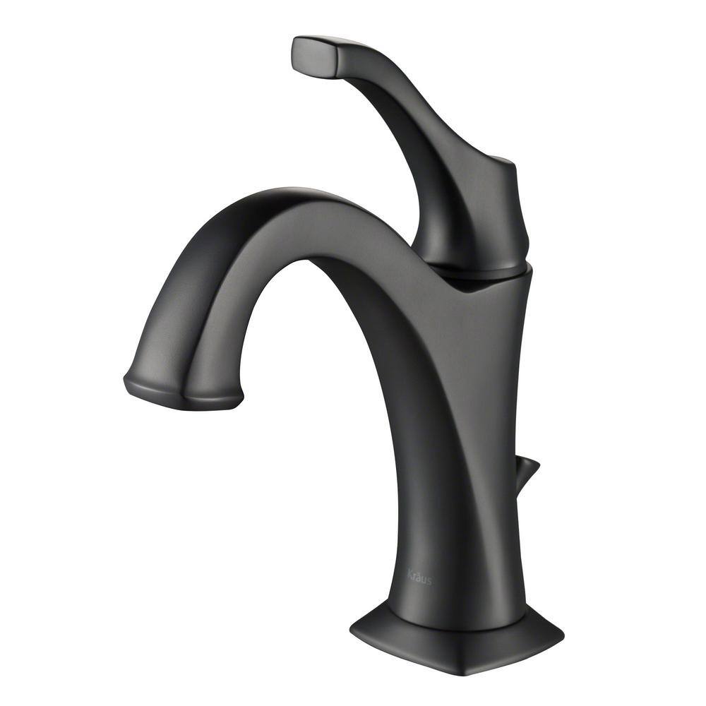 KRAUS Arlo Single Hole Single Handle Bathroom Faucet in Matte Black KBF-1201MB