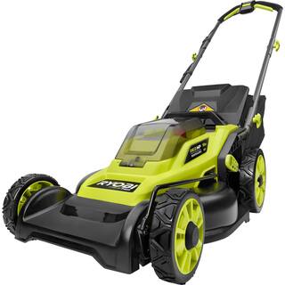 RYOBI ONE+ HP 18V Brushless 16 in. Cordless Battery Walk Behind Push Lawn Mower with (2) 4.0 Ah Batteries and (1) Charger P1190