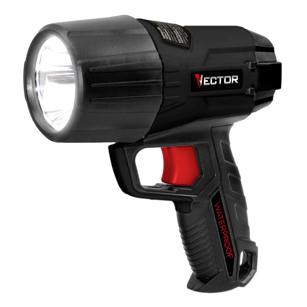 VECTOR 800 Lumen Waterproof LED Handheld Spotlight 6 AA Batteries Included WPAK5V